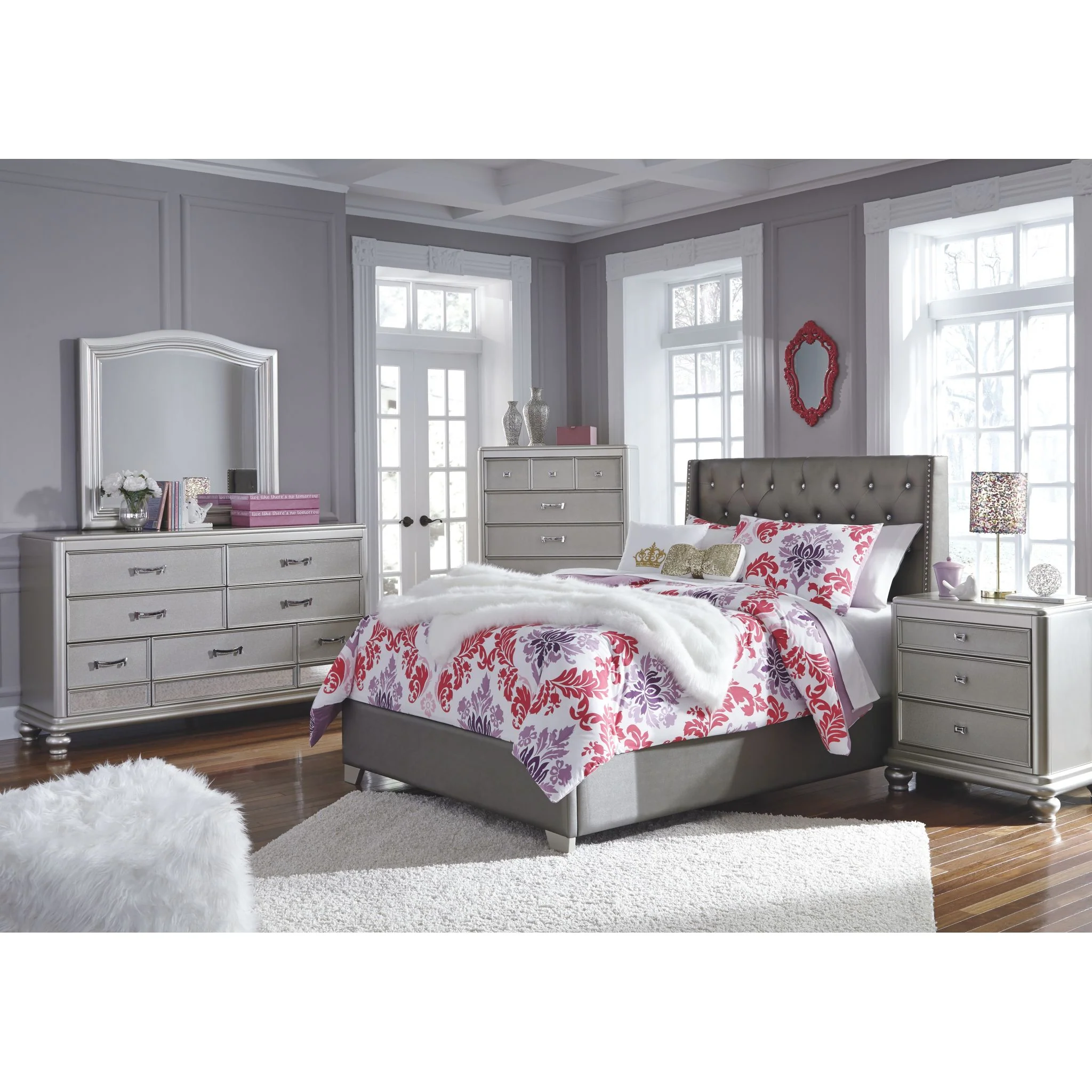 Ashley Coralayne 3 Piece Bed - Image 10
