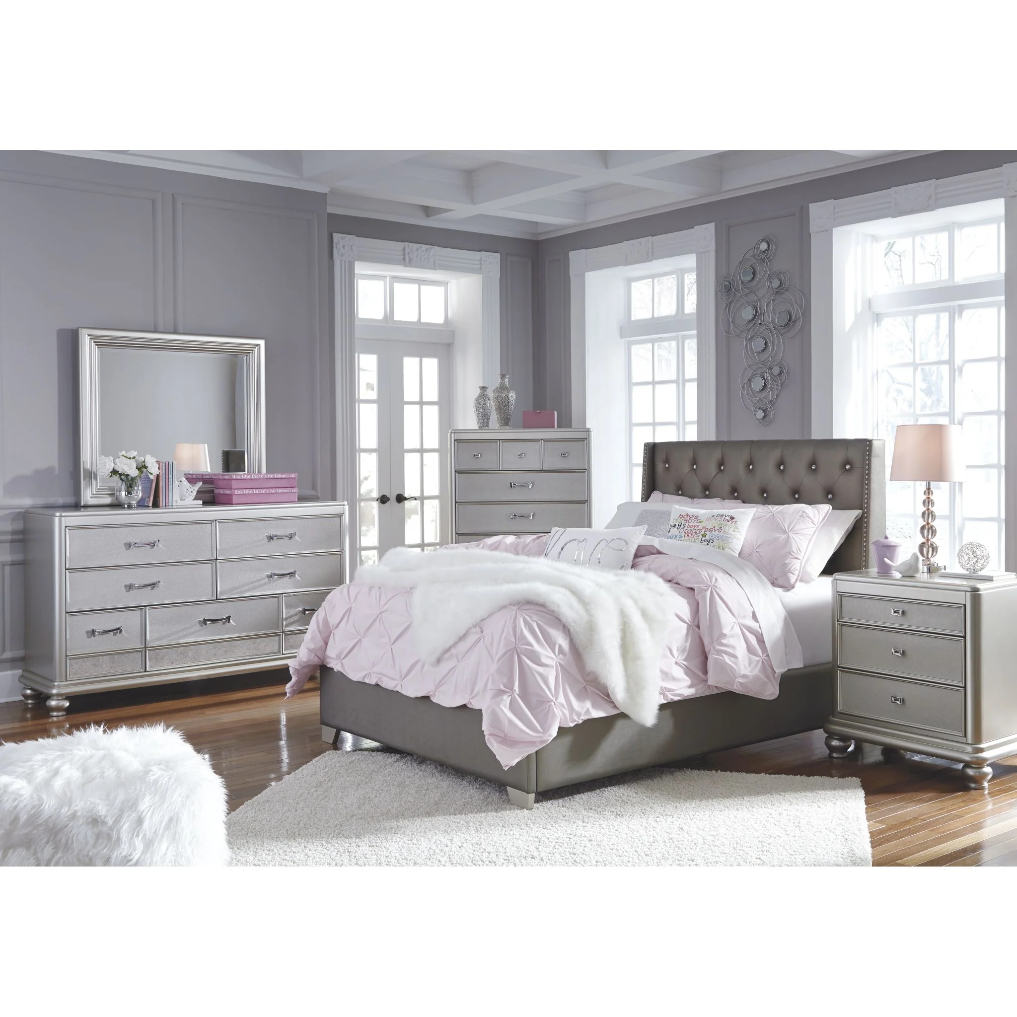 Ashley Coralayne 3 Piece Bed - Image 8