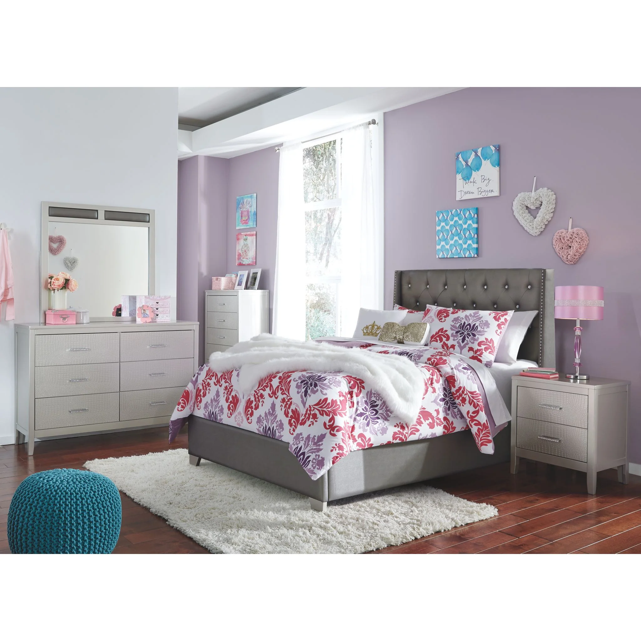 Ashley Coralayne 3 Piece Bed - Image 9