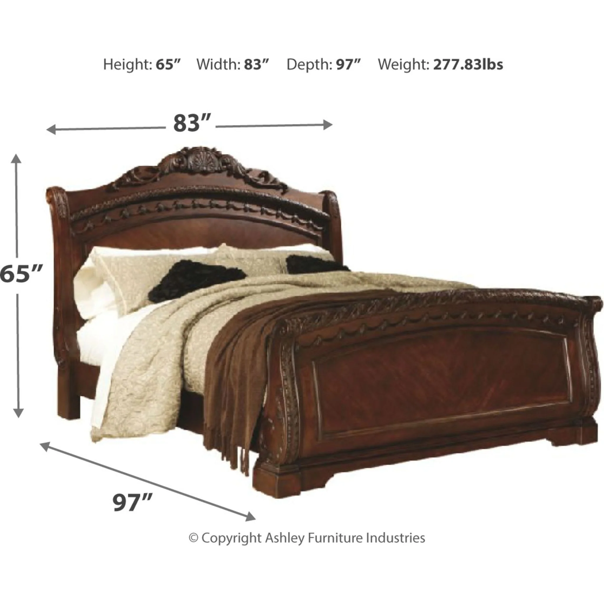 Ashley North Shore 3 Piece Sleigh Bed - Image 13