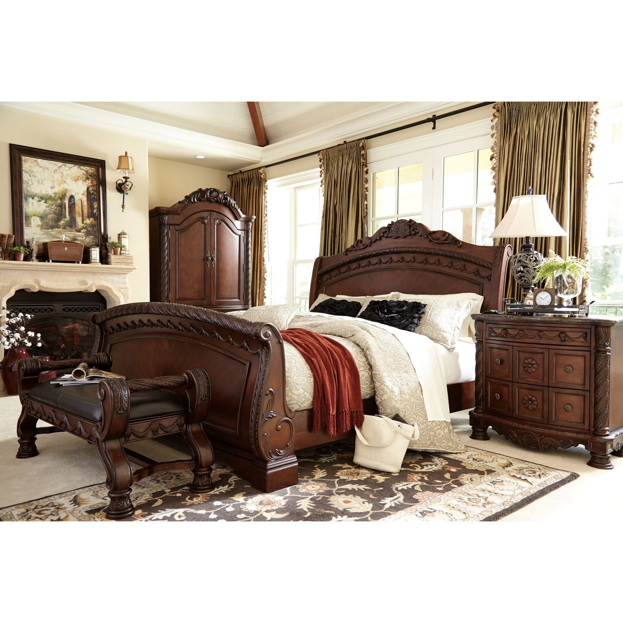 Ashley North Shore 3 Piece Sleigh Bed - Image 7