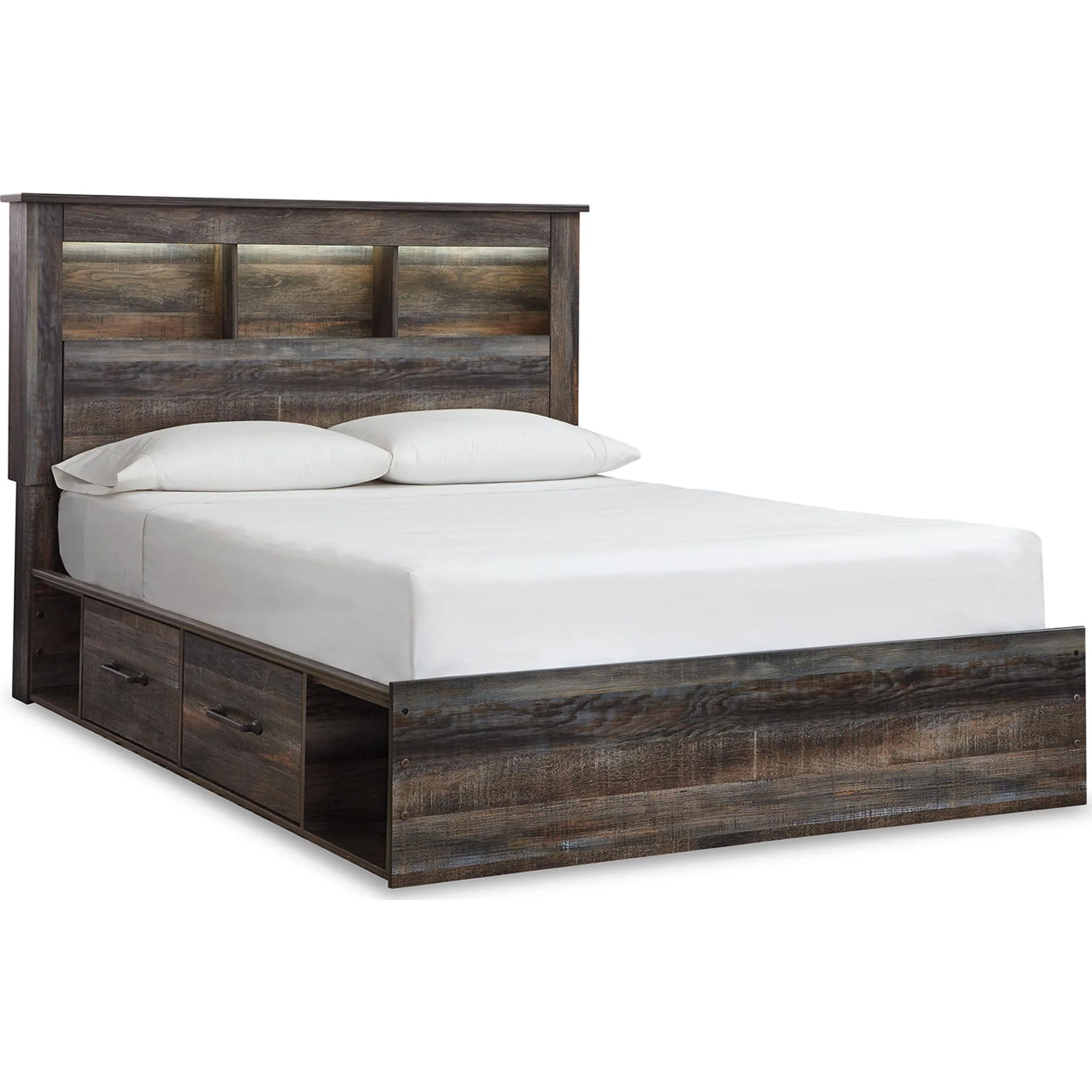 Drystan 5 Piece Queen Bookcase Bed with 4 Drawer Storage Bedroom - Multi - Image 14