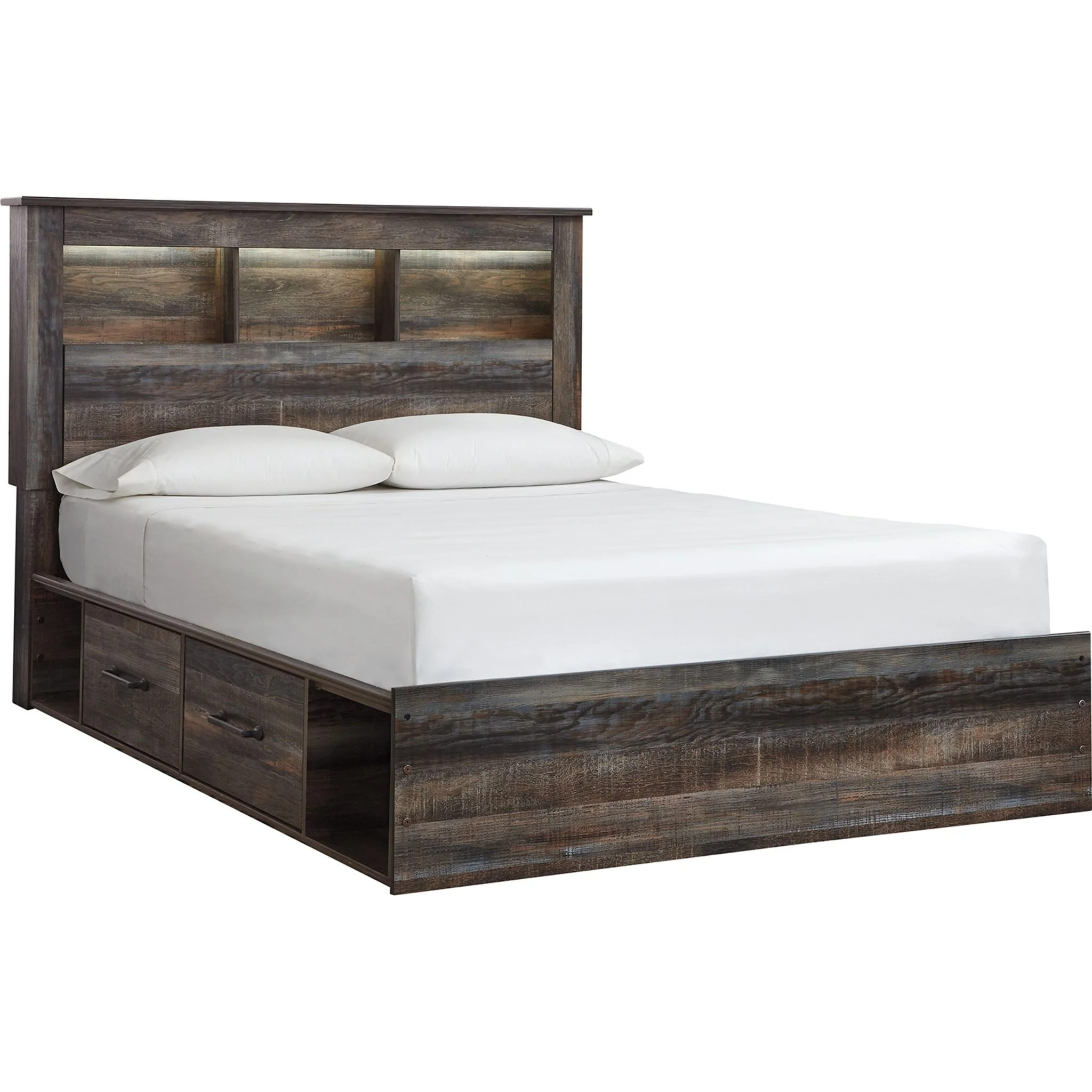 Drystan 5 Piece Queen Bookcase Bed with 4 Drawer Storage Bedroom - Multi - Image 4