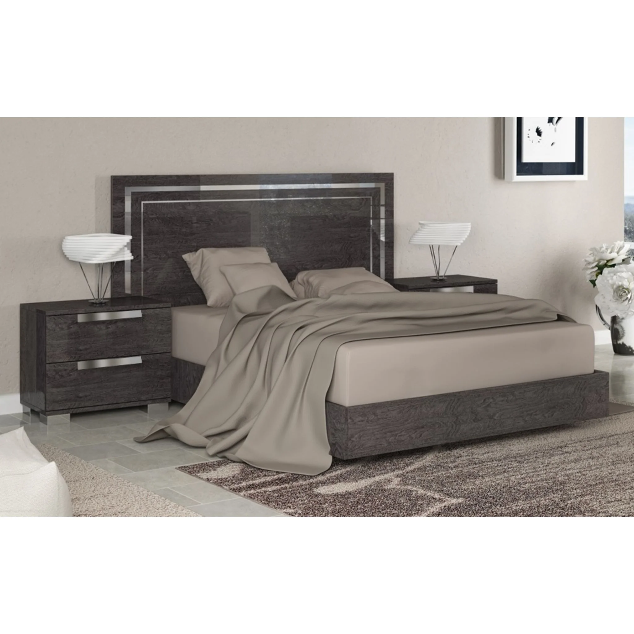 Florence Panel Bed - Grey - Image 3