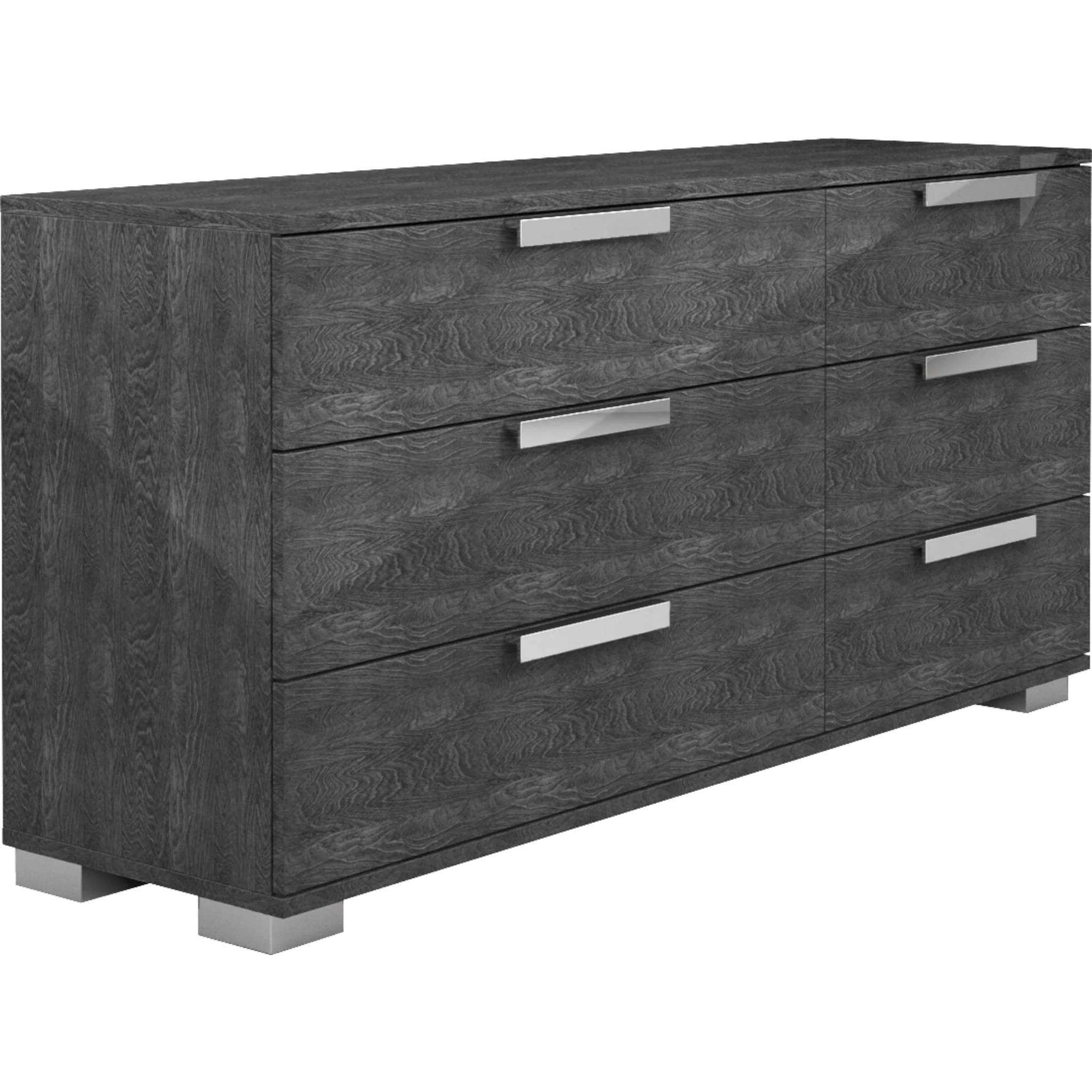 Florence 6 Piece Queen Upholstered Bedroom - Grey - Image 3