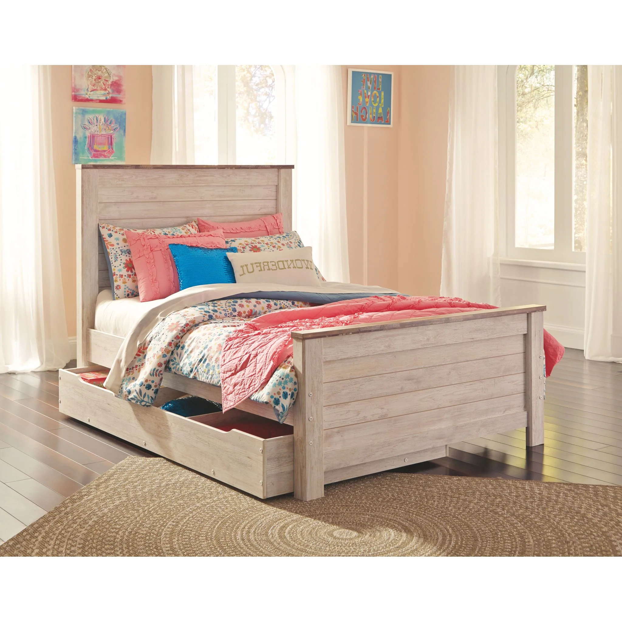 Willowton 5 Piece Full Storage Bed - White Wash - Image 6