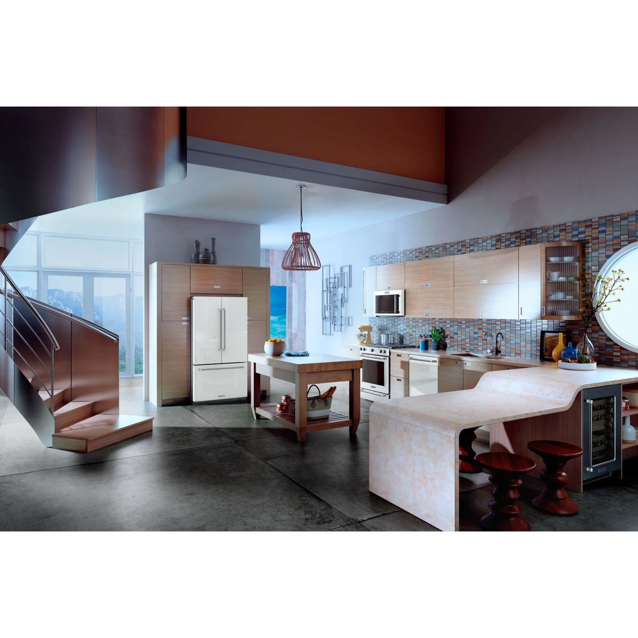 KitchenAid  25 cu. ft. 36-Width Standard Depth French Door Refrigerator with Interior Dispense (KRFF305EWH) - Image 7