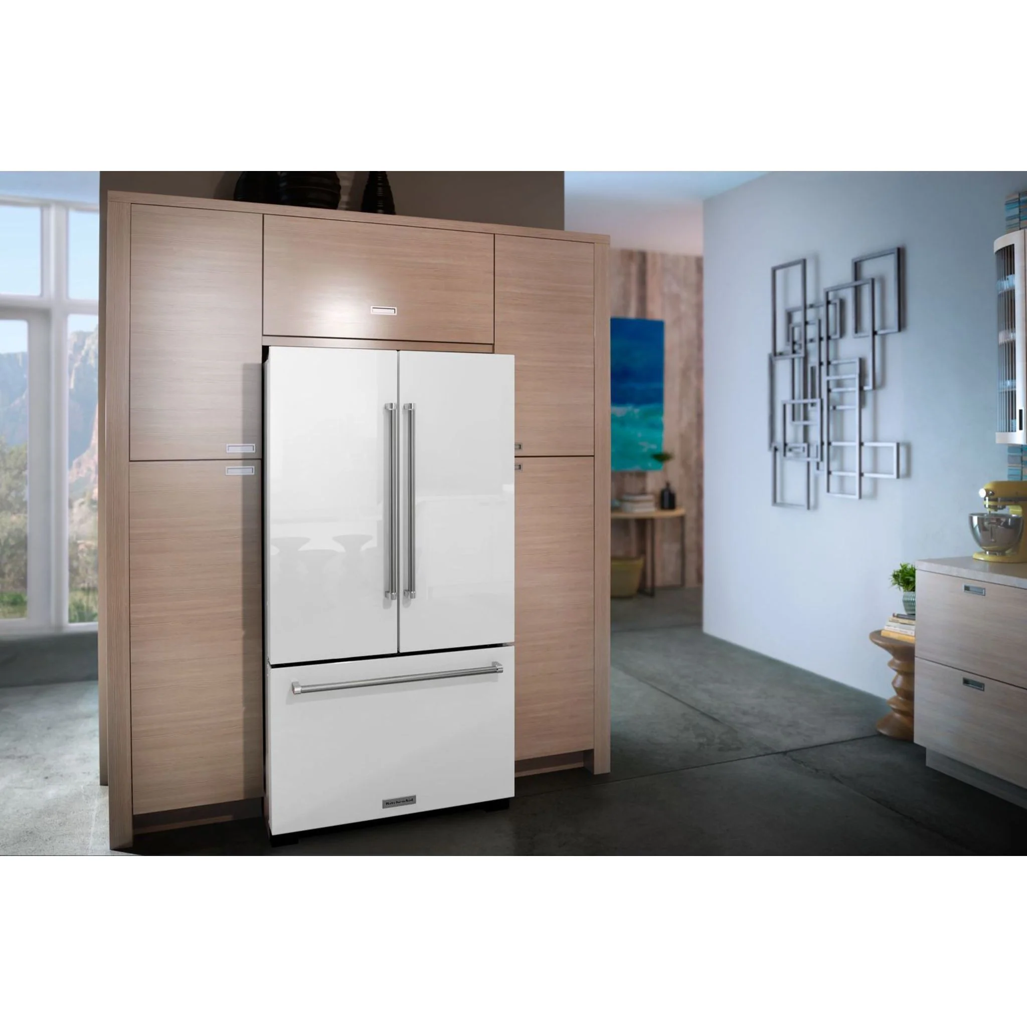 KitchenAid  25 cu. ft. 36-Width Standard Depth French Door Refrigerator with Interior Dispense (KRFF305EWH) - Image 8