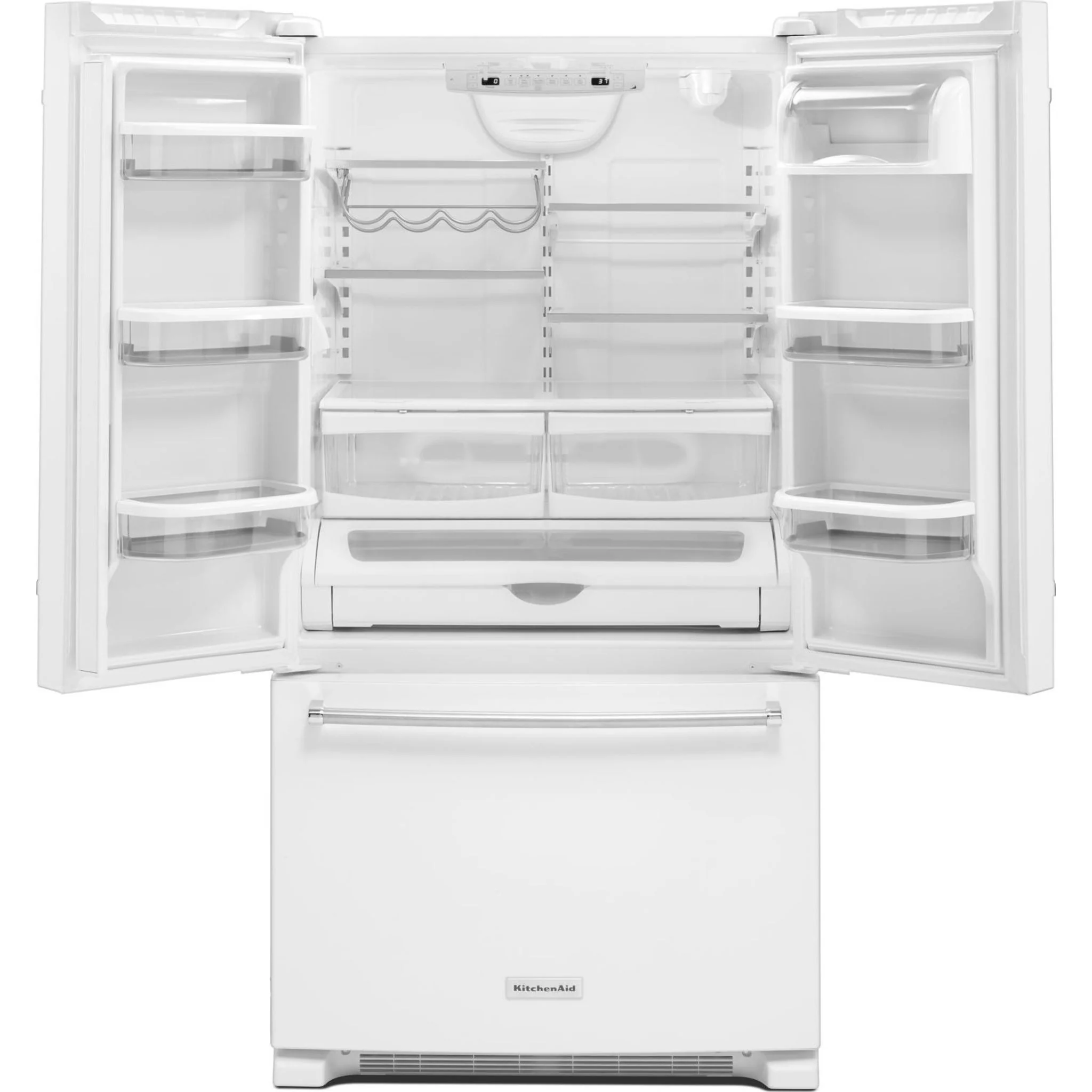 KitchenAid  25 cu. ft. 36-Width Standard Depth French Door Refrigerator with Interior Dispense (KRFF305EWH) - Image 9