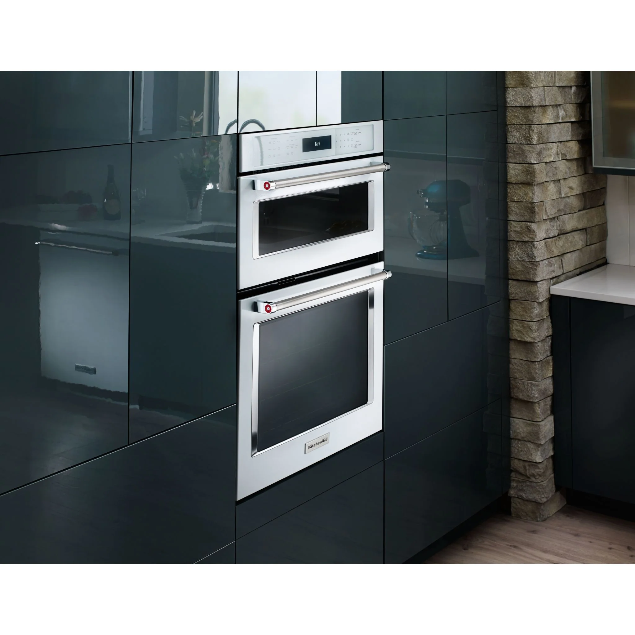 KitchenAid 30" Combination Wall Oven with Even-Heat True Convection (Lower Oven) (KOCE500EWH) - Image 3