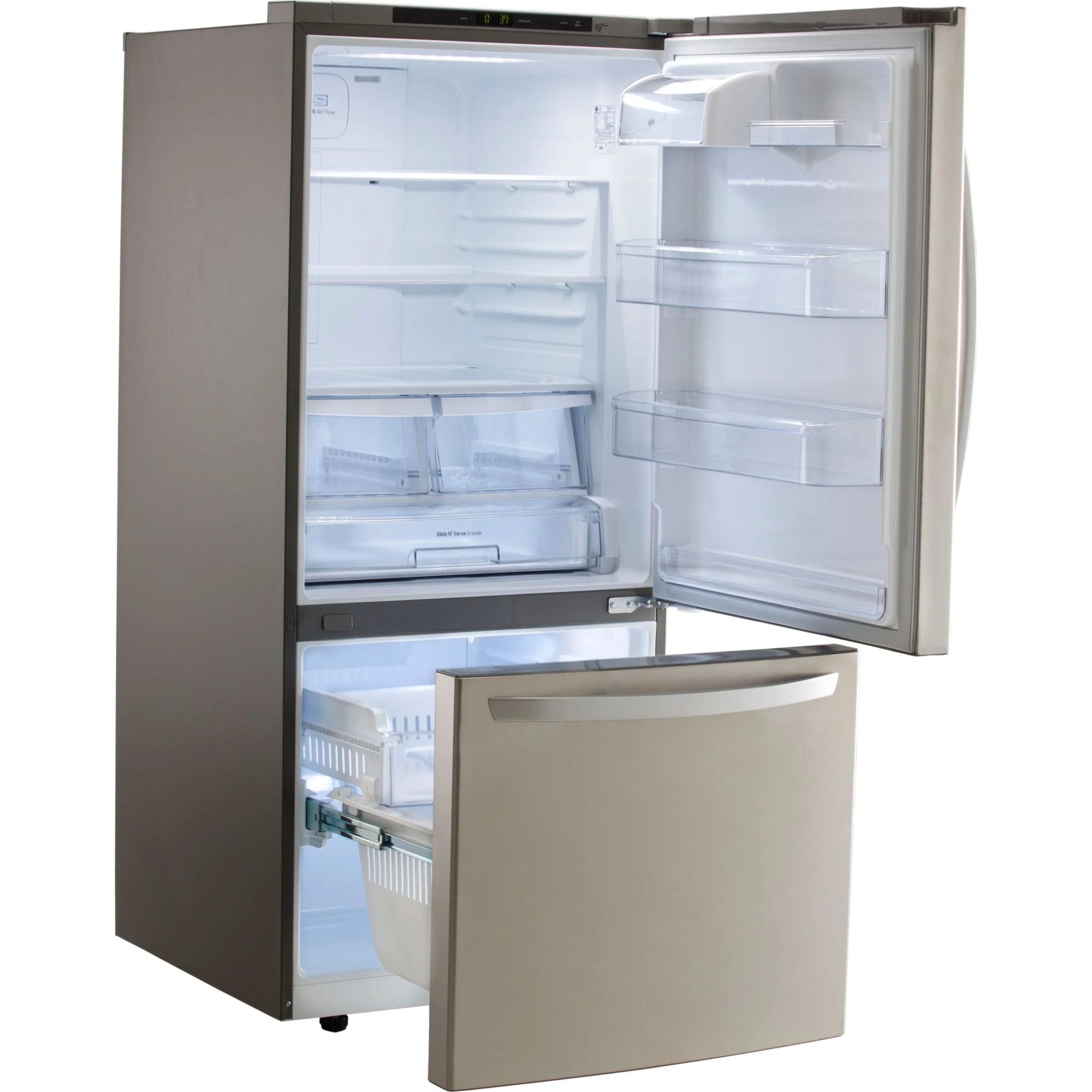 LG Bottom Mount Fridge (LDNS22220S) - Stainless Steel - Image 3