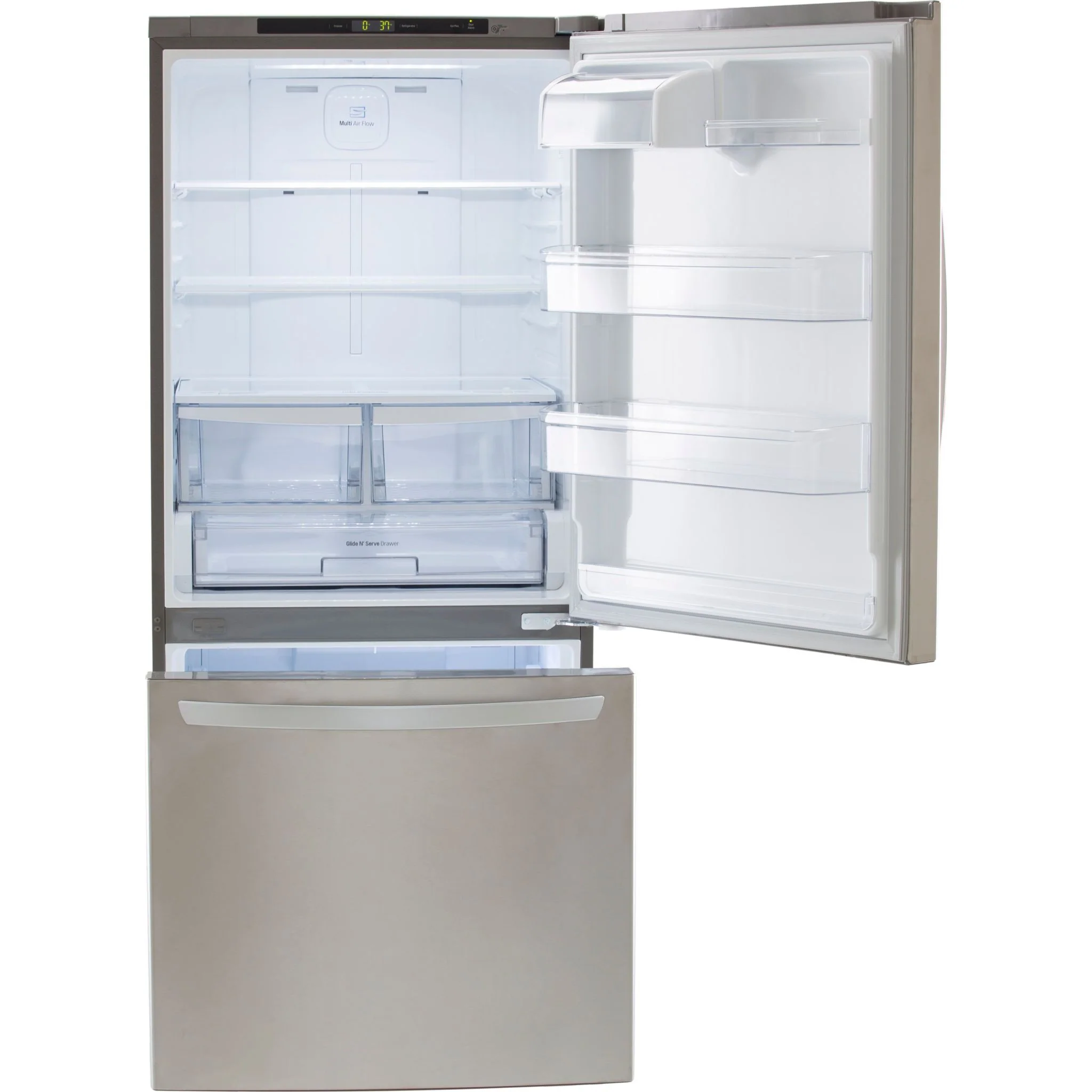 LG Bottom Mount Fridge (LDNS22220S) - Stainless Steel - Image 4