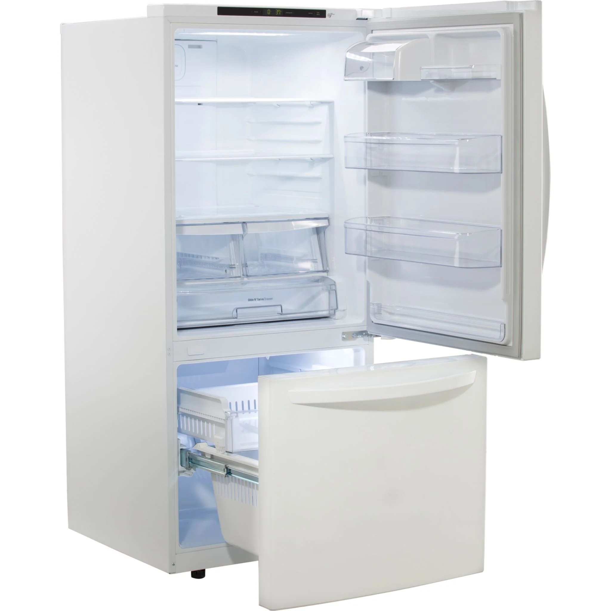LG Bottom Mount Fridge (LDNS22220W) - White - Image 3
