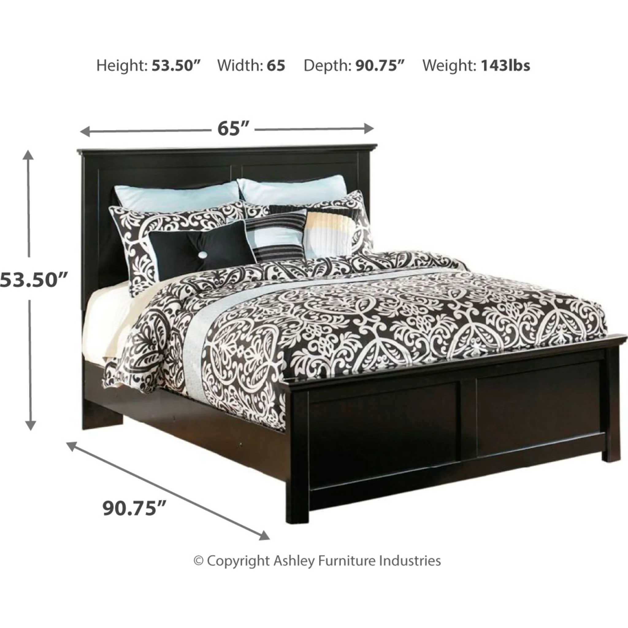 Maribel Queen Panel Bed - Black - Image 4