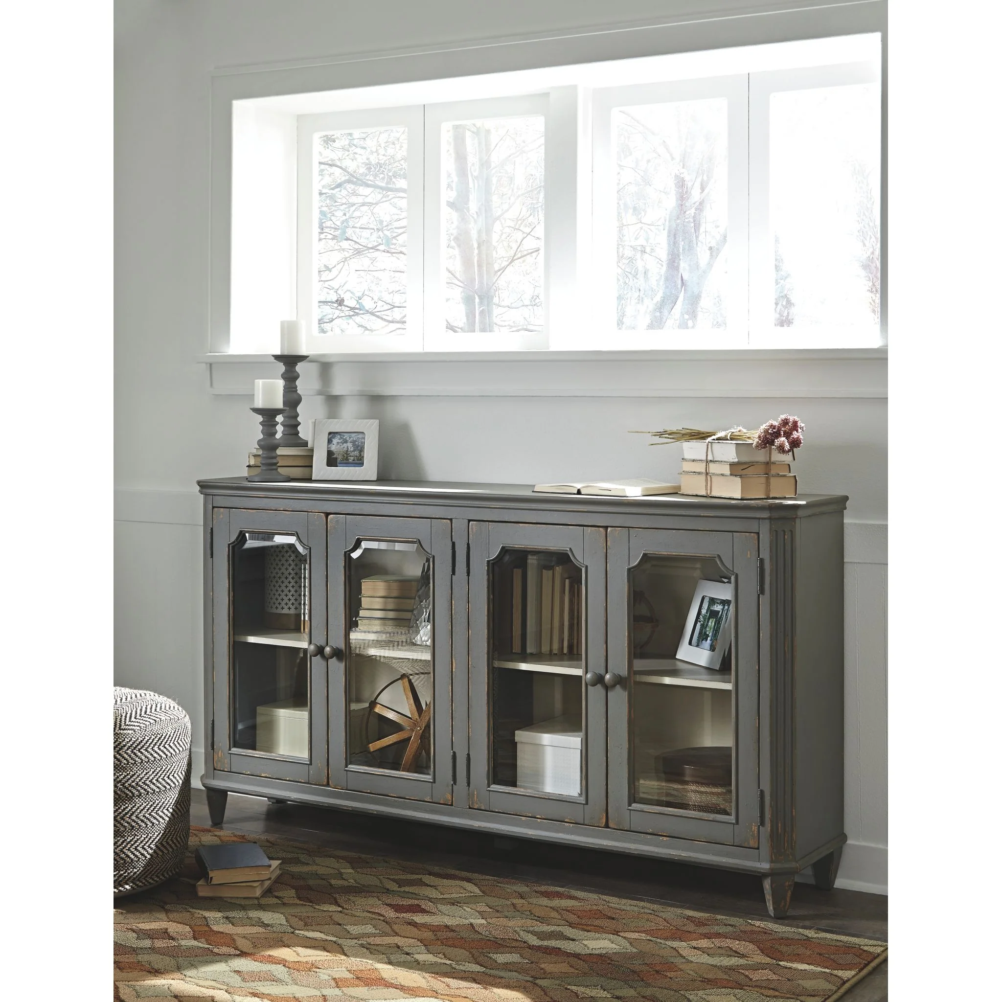 Mirimyn Antiq Large Accent Table - Grey - Image 3