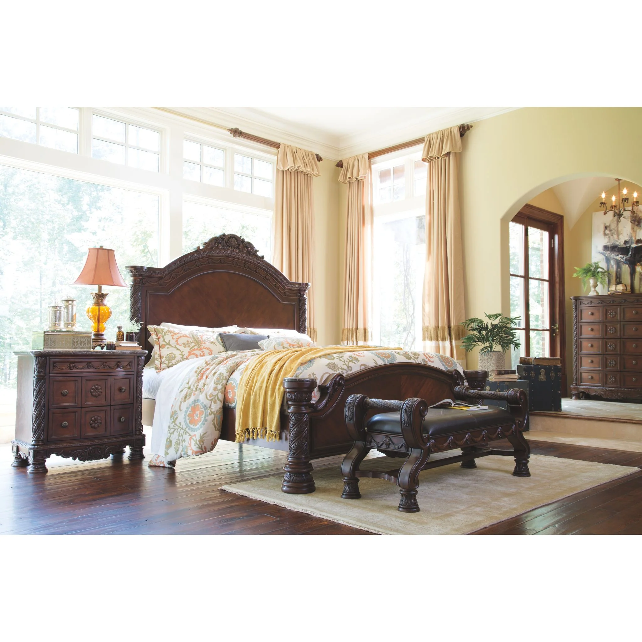 North Shore 3 Piece Panel Bed - Dark Brown - Image 10