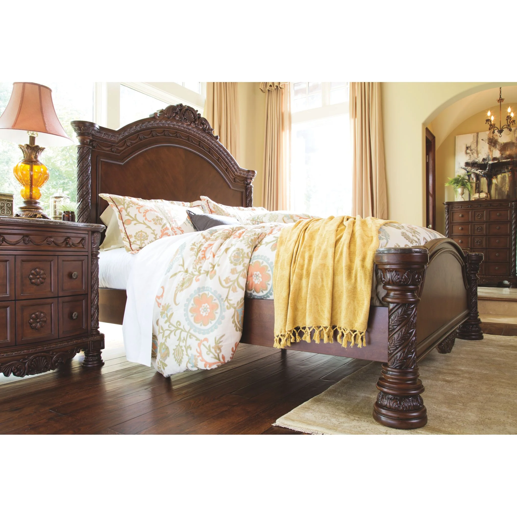 North Shore 3 Piece Panel Bed - Dark Brown - Image 11