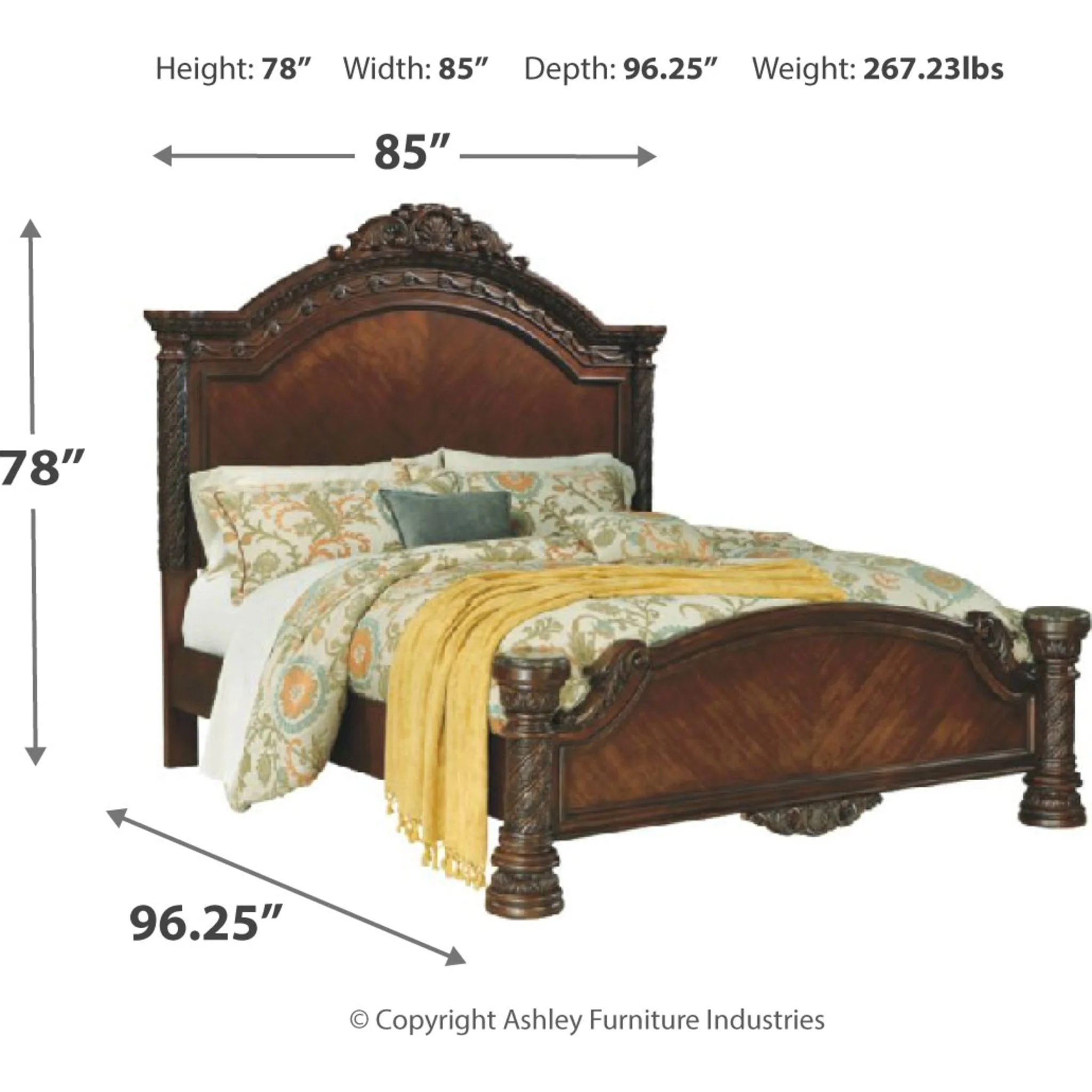 North Shore 3 Piece Panel Bed - Dark Brown - Image 17