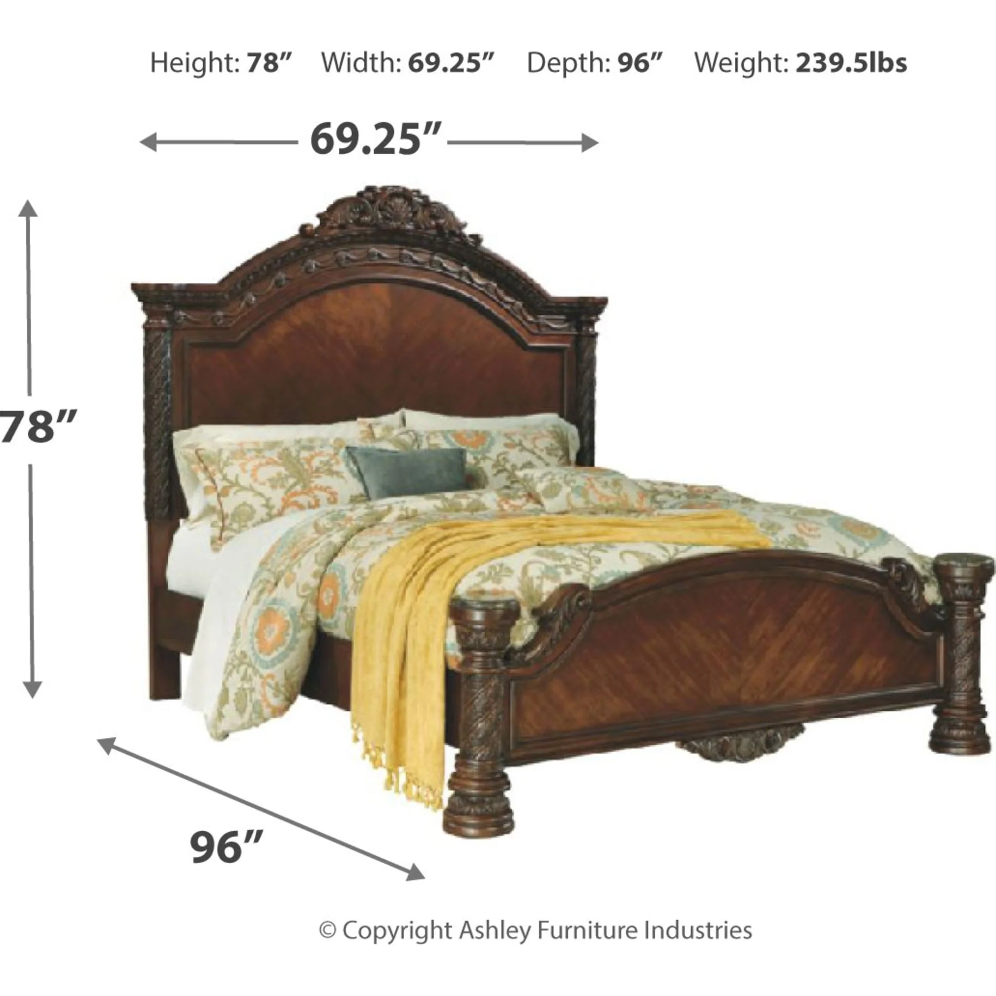 North Shore 3 Piece Panel Bed - Dark Brown - Image 4