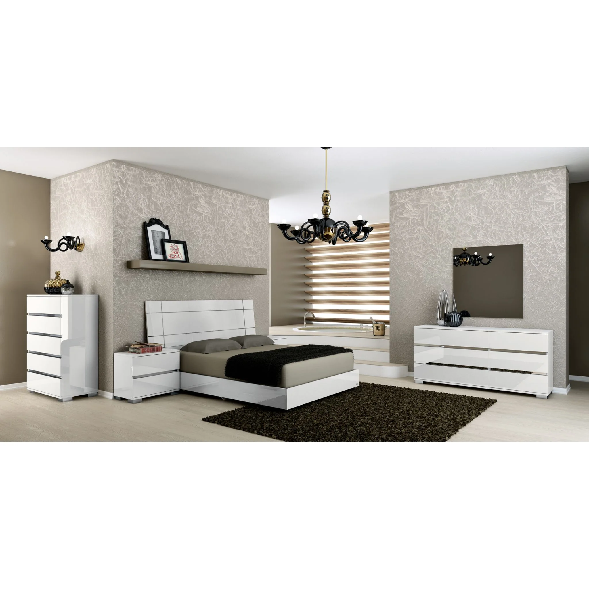 Palermo Queen Wing Bedroom - Dream White - Image 5