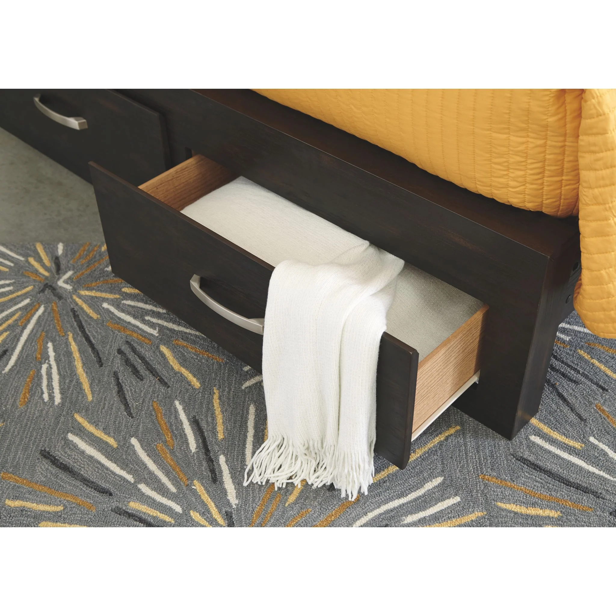 Reylow Queen Storage Bed - Dark Brown - Image 4