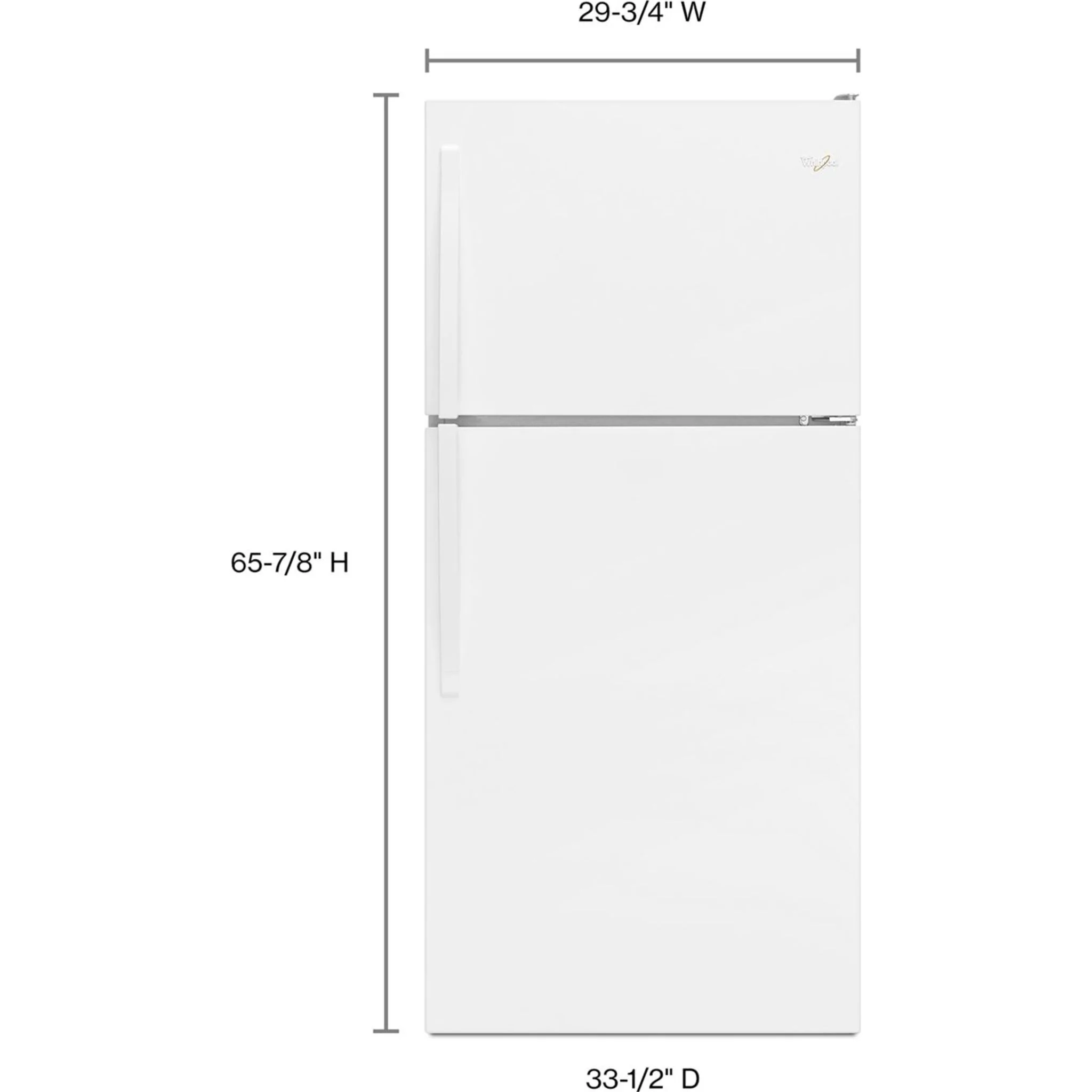 Whirlpool 30" Wide Top-Freezer Refrigerator -White (WRT148FZDW) - Image 5