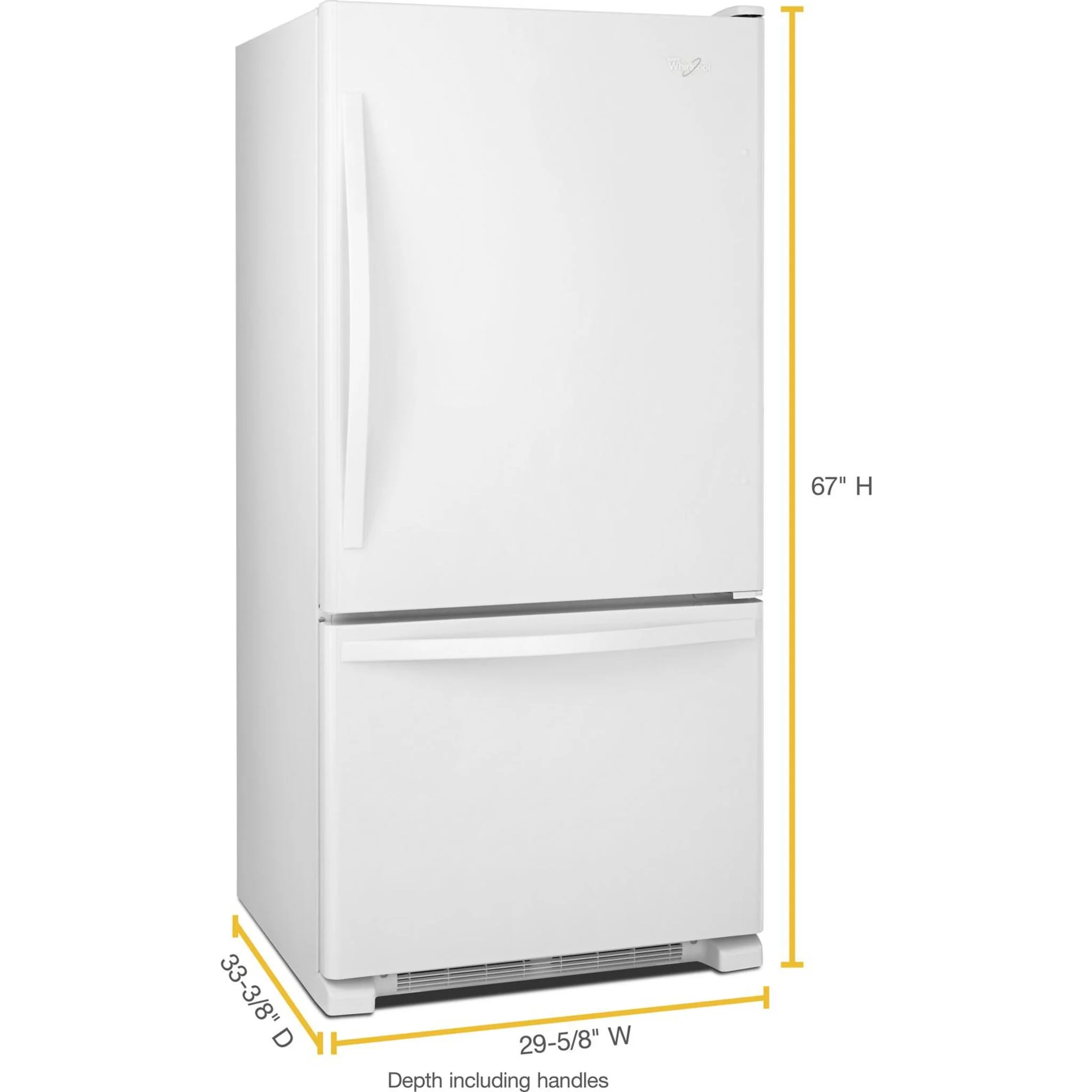 Whirlpool 19 cu. ft. Bottom-Freezer Refrigerator with Freezer Drawer - White (WRB329DFBW) - Image 20