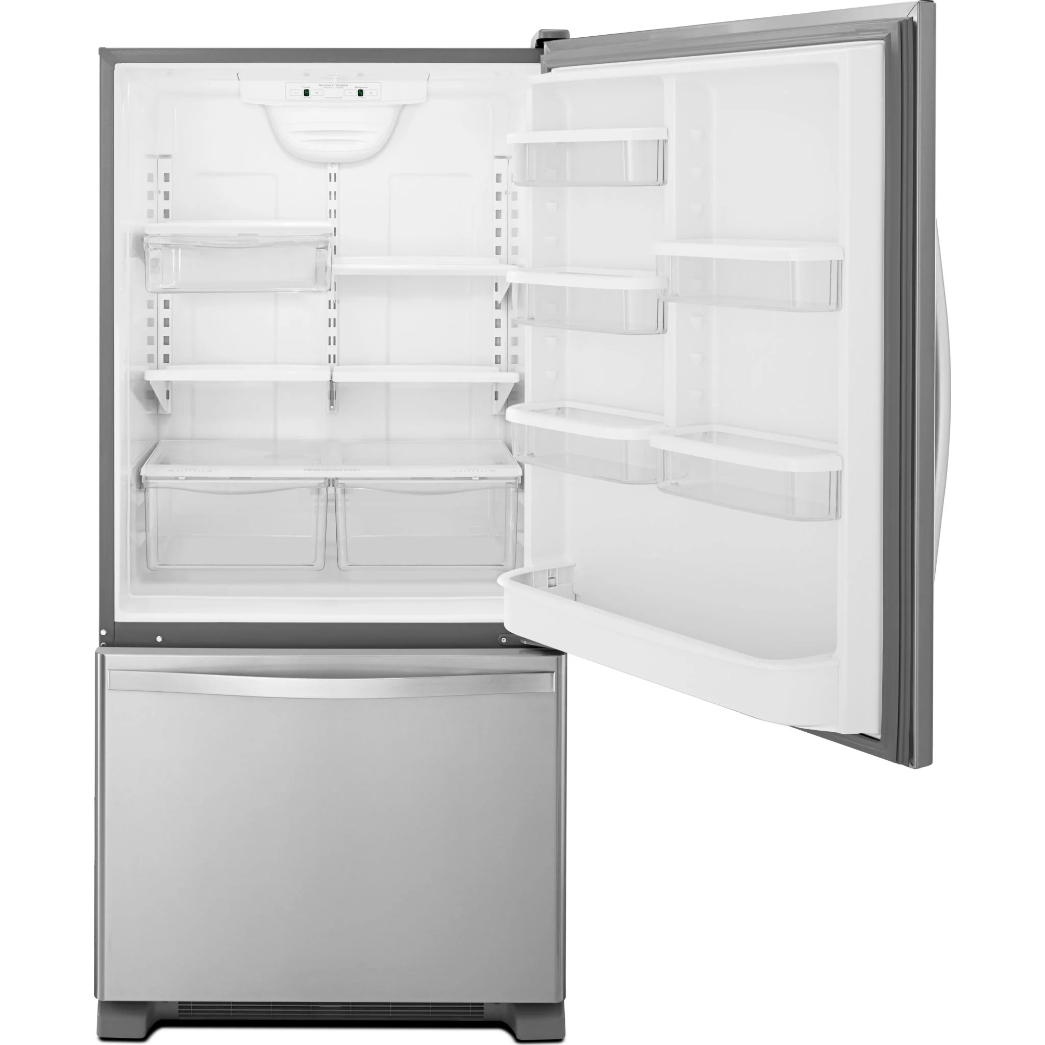 Whirlpool 19 cu. ft. Bottom-Freezer Refrigerator with Freezer Drawer - Stainless Steel (WRB329RFBM) - Image 3