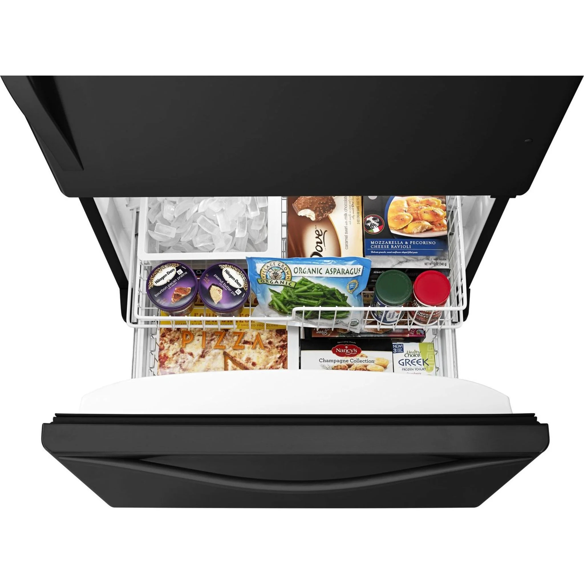 Whirlpool 22 cu. ft. Bottom-Freezer Refrigerator with Freezer Drawer -Black-on-Black (WRB322DMBB) - Image 11