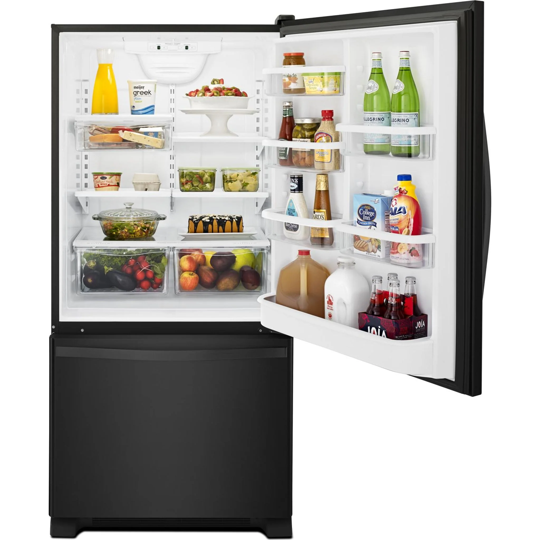 Whirlpool 22 cu. ft. Bottom-Freezer Refrigerator with Freezer Drawer -Black-on-Black (WRB322DMBB) - Image 22