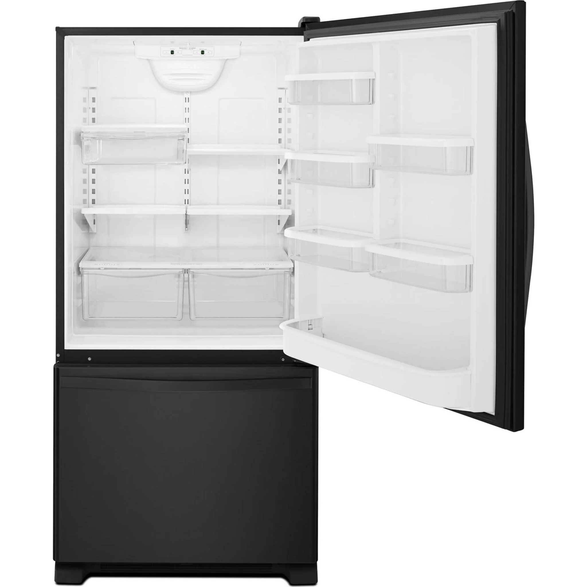 Whirlpool 22 cu. ft. Bottom-Freezer Refrigerator with Freezer Drawer -Black-on-Black (WRB322DMBB) - Image 25