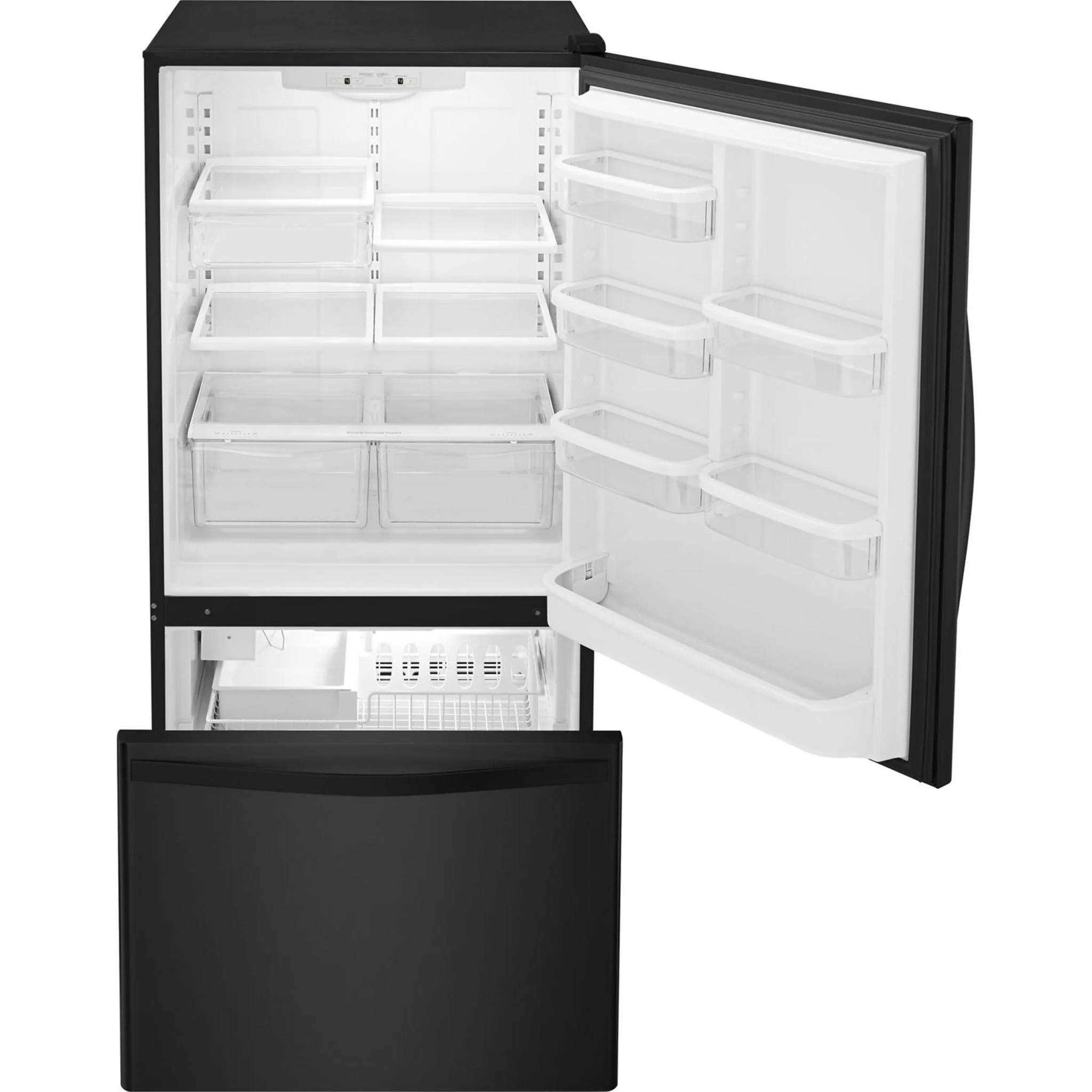 Whirlpool 22 cu. ft. Bottom-Freezer Refrigerator with Freezer Drawer -Black-on-Black (WRB322DMBB) - Image 31
