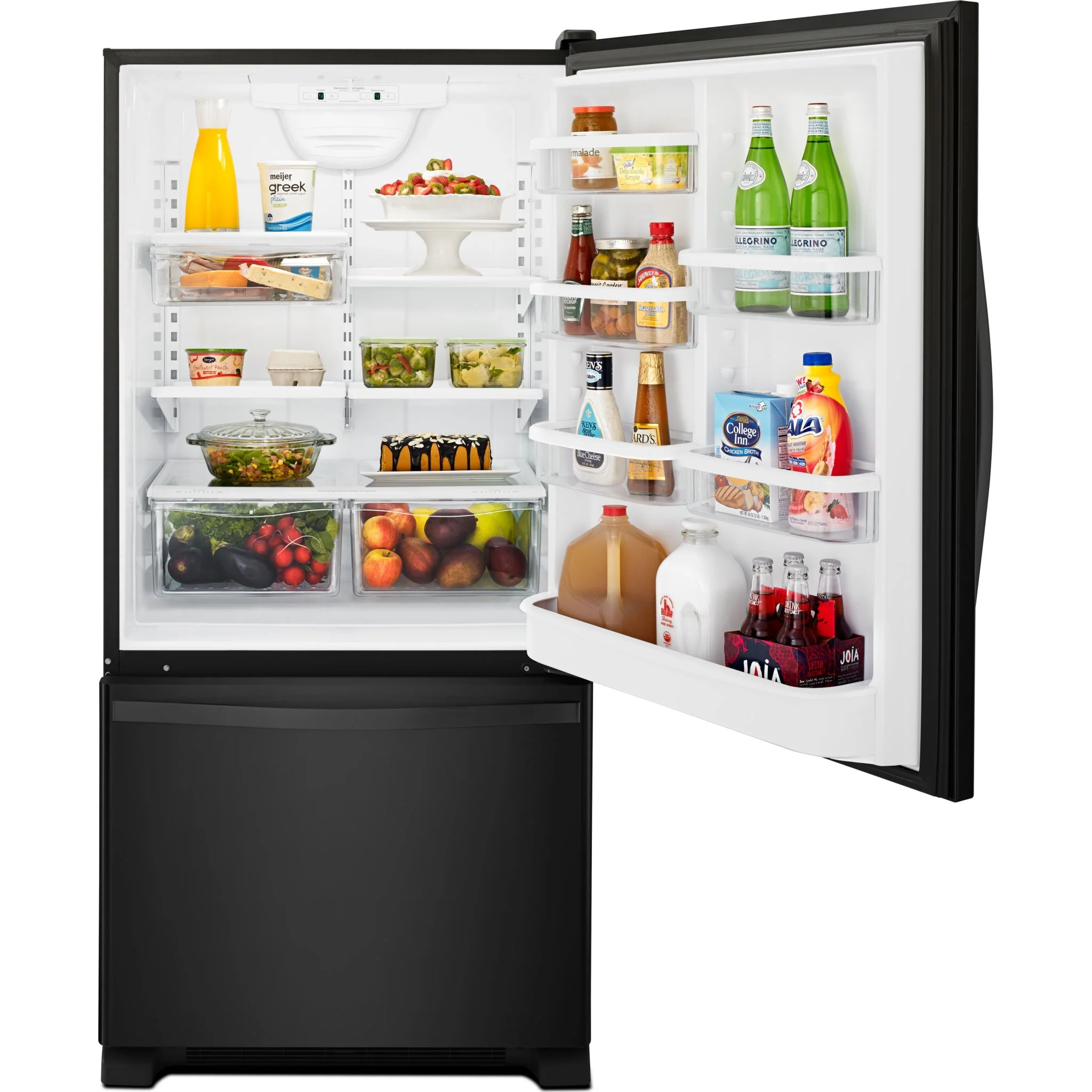 Whirlpool 22 cu. ft. Bottom-Freezer Refrigerator with Freezer Drawer -Black-on-Black (WRB322DMBB) - Image 5