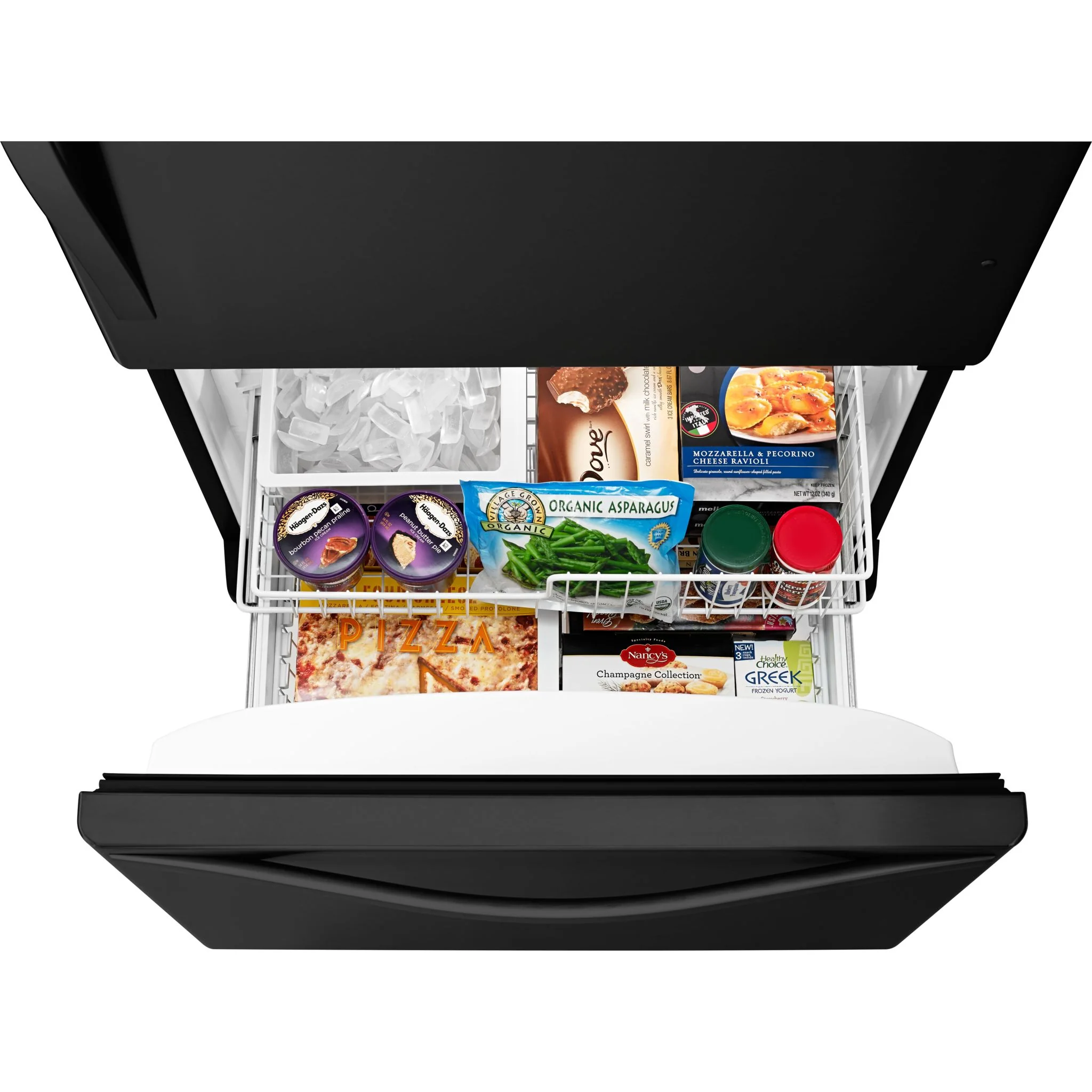 Whirlpool 22 cu. ft. Bottom-Freezer Refrigerator with Freezer Drawer -Black-on-Black (WRB322DMBB) - Image 6