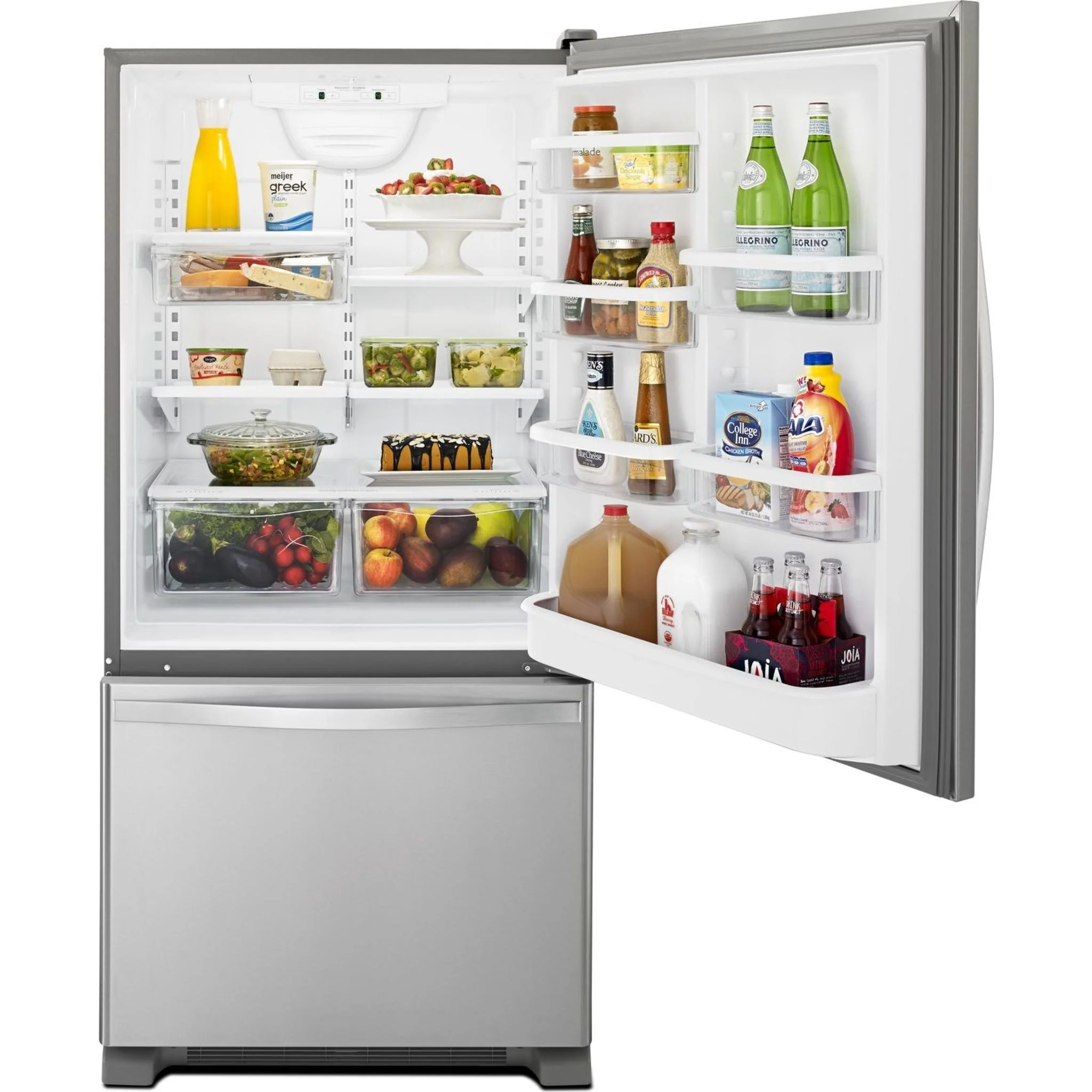 Whirlpool 22 cu. ft. Bottom-Freezer Refrigerator with Freezer Drawer -Stainless Steel (WRB322DMBM) - Image 10