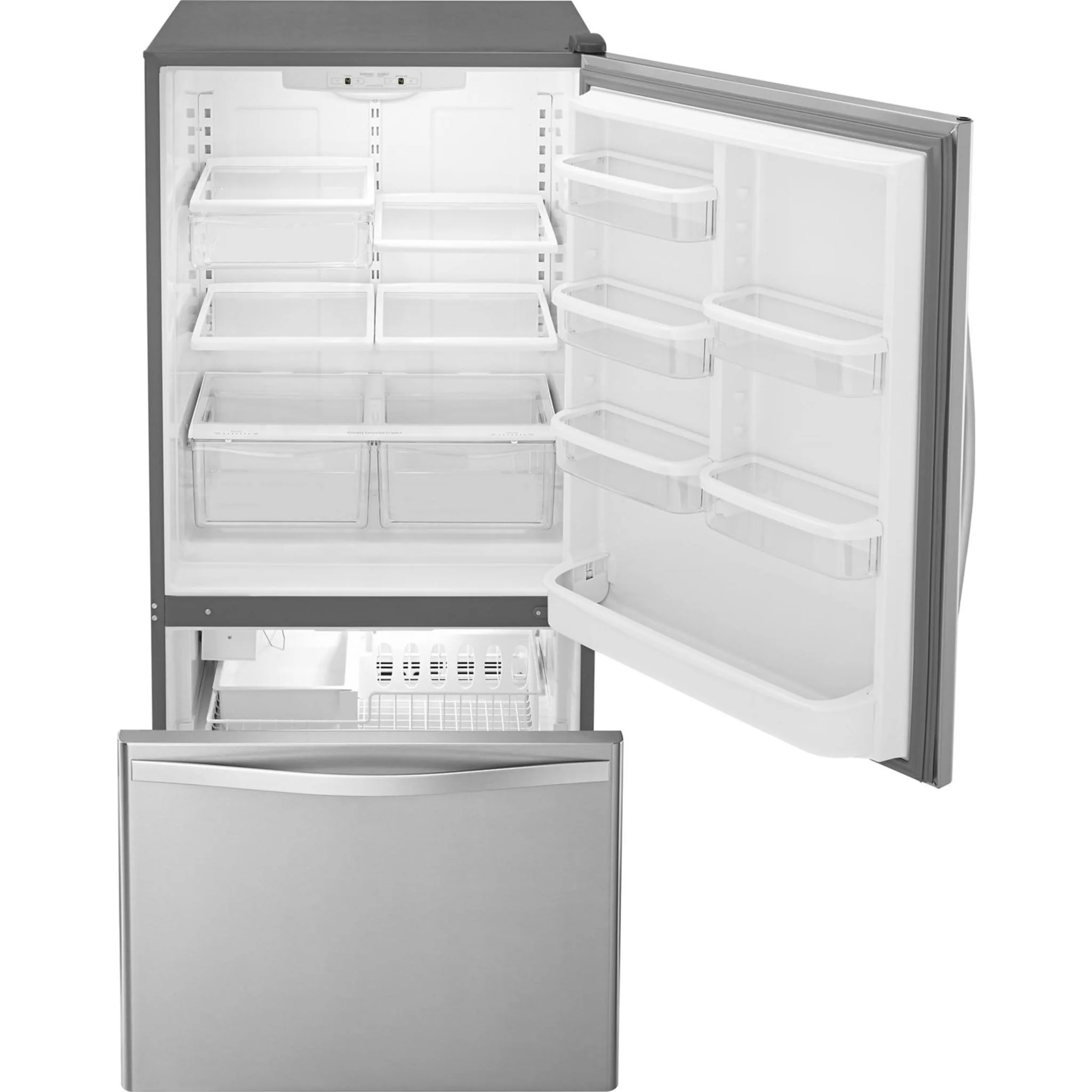 Whirlpool 22 cu. ft. Bottom-Freezer Refrigerator with Freezer Drawer -Stainless Steel (WRB322DMBM) - Image 24