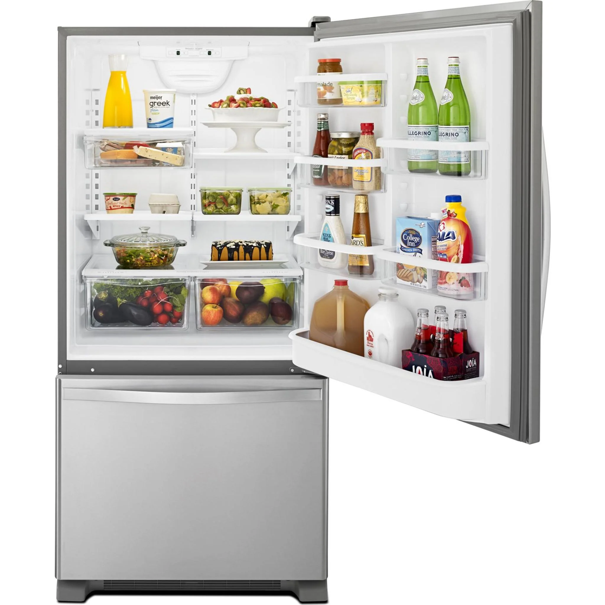 Whirlpool 22 cu. ft. Bottom-Freezer Refrigerator with Freezer Drawer -Stainless Steel (WRB322DMBM) - Image 29