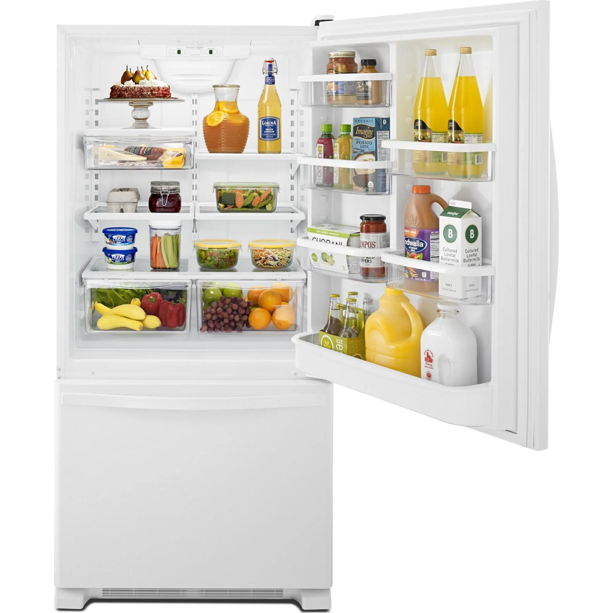 Whirlpool 22 cu. ft. Bottom-Freezer Refrigerator with Freezer Drawer -White-on-White (WRB322DMBW) - Image 43
